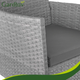 Комплект садових меблів із ротанга Gardlov 26907, диван + 2 крісла + столик, подушки, антрацит, техноротанг - зображення 9