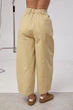 Укороченные котоновые брюки со складками Lurex Бежевый M (250200) - изображение 2