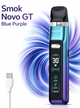 Многоразовая Pod-система Smok Novo GT Blue Purple Смок Ново дисплей 1300 мАч электронка до 30 Вт ударопрочный пластик 2 мл премиальный дизайн розово голубая - изображение 1