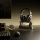 Игровые беспроводные наушники MCHOSE V9 Turbo+ BLACK-GOLD, 2.4 GHz/Bluetooth/USB-C, 7.1, RGB, 60 мм драйверы, док-станция - изображение 4