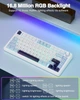 Бездротова ігрова механічна клавітура Aula F75 White web 2.4G/Bluetooth/Кабель - изображение 9