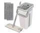 Швабра з відром 11 л з автоматичним віджимом і двома насадками комплект для прибирання сіра - зображення 1