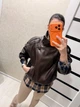 Куртка женская из экокожи шоколадная 42-50 р5041.М544.01 - изображение 2