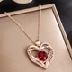 Кулон сердце с камнем и надписью I love you always and forever на цепочке подарок - изображение 1