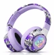 Бездротові накладні навушники SY-T12 Bluetooth 5.4, Hi-Fi звук, RGB підсвітка, з мікрофоном, для телефону та ПК, Фіолетові - зображення 1