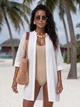 Женская пляжная туника-сорочка Riviera из штапеля декорированная прошивкой белая 42-44 (S/M) - изображение 2