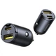Автомобільний зарядний пристрій Baseus Tiny Star Mini Car Charger (Type-C/USB-A, 30 W). Black - зображення 4