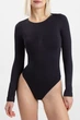 Женский бесшовный женский боди из микрофибры с длинными рукавами Giulia BODY LONGSLEEVE XXL Black, базовый черный, облегающий - изображение 3