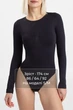 Женский бесшовный женский боди из микрофибры с длинными рукавами Giulia BODY LONGSLEEVE XXL Black, базовый черный, облегающий - изображение 6