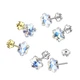 Серьги-гвоздики из медицинской стали Spikes SE0108-6-AB с фианитом в виде снежинки (Фианит с переливом: 7 мм) - изображение 3
