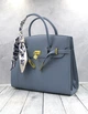 Жіноча сумка HERMES Kelly сине-серая - изображение 3