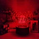 3D-ночник Сердце LOVE, лампа, светильник, с пультом управления, 16 цветов RGB - изображение 3
