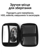 Органайзер чехол для жесткого диска 2.5" защитный кейс для hdd ssd футляр ударопрочный влагозащитный для аксессуаров черный - изображение 3