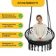 Підвісне плетене крісло-гойдалка з подушками 80 см LEOBRO Boho Comfort XL Black (LB-1108) навантаженням до 150 кг, чорна - зображення 5