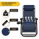 Розкладне крісло шезлонг 178 x 64 x 110 см LEOBRO Zero Gravity Navy Blue з підголовником та регулюванням спинки, синє - зображення 7