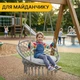 Подвесное плетеное кресло-качалка с подушкой 80 см LEOBRO Boho XL Grey (LB-1107) нагрузкой до 150 кг, серое - изображение 2
