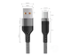 Нейлоновий кабель USB - Type-c для швидкого заряджання смартфонів \ 2 метри \ Сірий - зображення 3