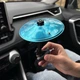 Автомобільна декоративна барабанна міні тарілка в салон машини на дефлектор авто з поворотним кріпленням 360° універсальна сіра - зображення 4