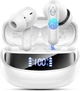 Бездротові навушники Nerunsa, Bluetooth 5.4, 45 годин роботи, Hi-Fi стерео, водонепроникні навушники для Android та iOS, білі - зображення 1