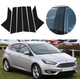 Накладки (наклейки) на стойки дверей Ford Focus 2011-2018 года черный глянец комплект 6шт. - изображение 1