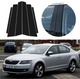 Накладки (наклейки) на стойки дверей Skoda Octavia A7 2013-2020 года черный глянец комплект 6шт. - изображение 1