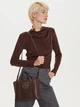 Torba shopper damska skórzana Pinko Miranda Shopper Classic 104515A29O-L86Q Ciemnobrązowa (8057769677105) - obraz 2