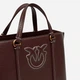 Torba shopper damska skórzana Pinko Miranda Shopper Classic 104515A29O-L86Q Ciemnobrązowa (8057769677105) - obraz 5