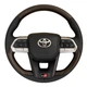 Руль для Toyota Land Cruiser 200, Prado 150. GR. В стиле LC300. GR. Без подогрева. Коричневое дерево. Кнопки и логотип - хром. - изображение 3