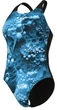 Купальник закрытый для женщин Arena Blue Flowers Swimsuit V Back (UPF 50+) Черно-голубой 44 (009027-850-44) - изображение 3