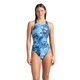 Купальник закрытый для женщин Arena Blue Flowers Swimsuit V Back (UPF 50+) Черно-голубой 44 (009027-850-44) - изображение 7