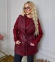 Костюм-двойка женский из кружева и эко кожи: лонгслив и удлинённая жилетка весенний G&M k-128476 50-52 Размер цвет бургунди - изображение 1