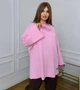 Жіночий лонгслів з двонитки оверсайз однотонний весняний G&M k-128560 52-54 Розмір колір рожевий - зображення 1