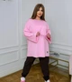Жіночий лонгслів з двонитки оверсайз однотонний весняний G&M k-128560 52-54 Розмір колір рожевий - зображення 4
