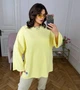 Лонгслив женский из двунитки оверсайз однотонный весенний G&M k-128559 52-54 Размер цвет желтый - изображение 1