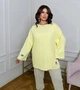 Лонгслив женский из двунитки оверсайз однотонный весенний G&M k-128559 52-54 Размер цвет желтый - изображение 3