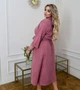 Платье-рубашка женское из микровельвета с поясом миди весеннее G&M k-128576 56-58 Размер цвет пудра - изображение 3