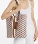 Сумка Michael Kors Vincent Large Logo Jacquard Tote Bag with Card Case Brown - зображення 2