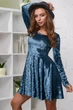 Сукня жіноча велюрова Carica KP-10077-24 58894 L синій - изображение 2