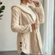 Женский флисовый кардиган с капюшоном CozyWame, размер L-XL, молочный - изображение 3