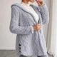 Женский флисовый кардиган с капюшоном CozyWame, размер S-M, голубой - изображение 4
