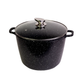 Каструля литий алюміній глибока 10л 28*20см скляна кришка а/п Black marble 4408 KAMILLE - зображення 1