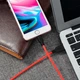 Дата кабель USB 2.0 AM to Lightning 1.0m 2A silicone X21 black+red HOCO - зображення 6