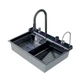 Мийка Zerix ZH7546-SET-04 DECOR Nano-Black з вбудованим змішувачем з нерж. сталі (ZM5578) (00149405) - изображение 1