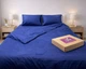 Постельное белье LARA сатин-страйп LUX dark blue d13211е180 с простынью на резинке 180х200х25 евро - изображение 1