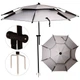 Зонт пляжный садовый рыбацкий антиветер с наклоном Outdoor Umbrella 2 м (MH-5470) Серый - изображение 4