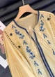Блузка женская с синей вышивкой Fashion Желтая 18178 L (48) - изображение 4