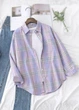 Рубашка женская Oversize в клетку G&N Сиреневая с розовым 20777 XL (50) - изображение 1