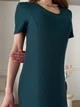 Длинное платье-футболка в рубчик зеленое Merlini Зара 700001845 размер L-XL - изображение 5
