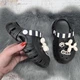 Кроксы детские для девочки Gipanis черные с джибитсами 30р (19,5 см) 7180-2 - изображение 5