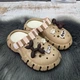 Кроксы детские для девочки Gipanis кофейные с джибитсами 30р (19,5 см) 7180-2 - изображение 4
